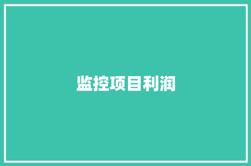 监控项目利润 监控项目利润 互联通信