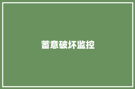 蓄意破坏监控