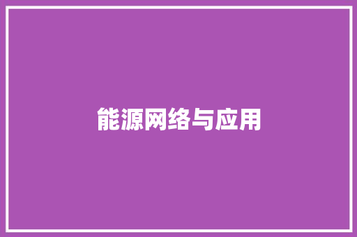 能源网络与应用