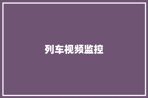 列车视频监控