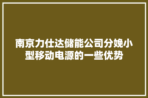 南京力仕达储能公司分娩小型移动电源的一些优势