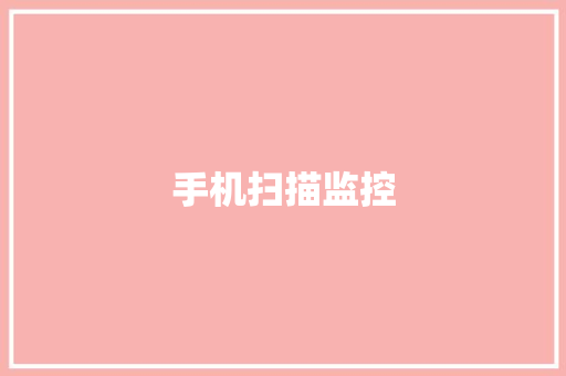 手机扫描监控