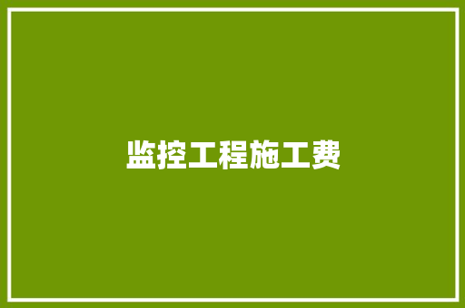 监控工程施工费