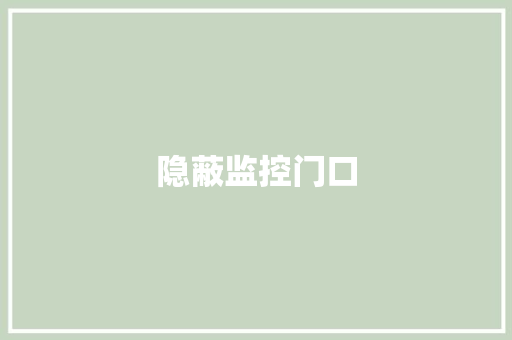 隐蔽监控门口
