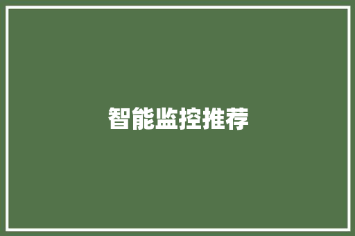 智能监控推荐