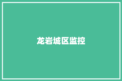 龙岩城区监控