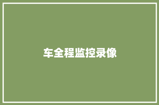 车全程监控录像,倒车的英文。