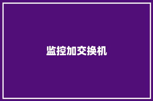 监控加交换机