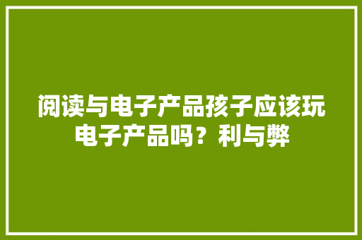 阅读与电子产品孩子应该玩电子产品吗？利与弊