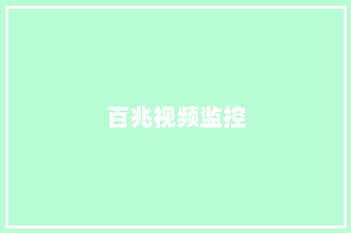 百兆视频监控