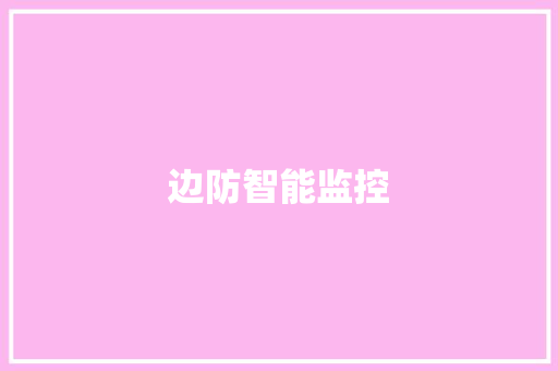 边防智能监控
