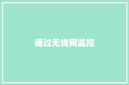 通过无线网监控