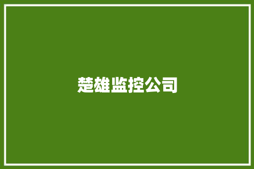 楚雄监控公司
