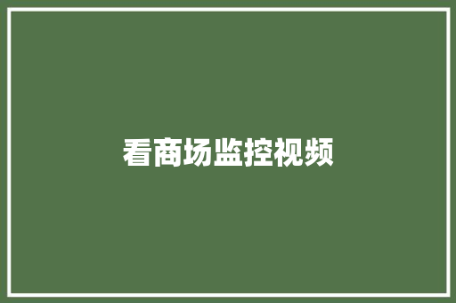 看商场监控视频 看商场监控视频 智能科技