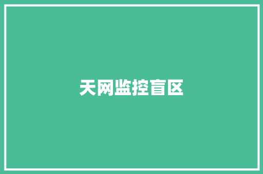 天网监控盲区