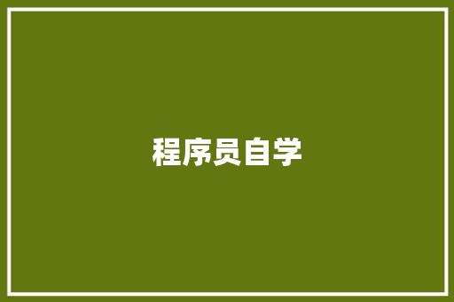 程序员自学