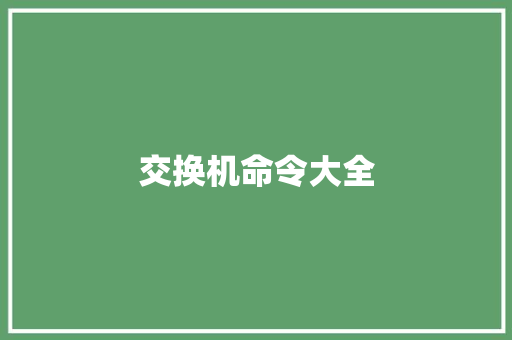 交换机命令大全