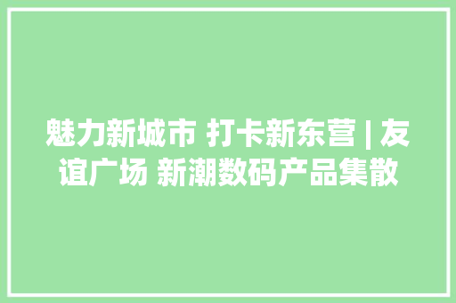 魅力新城市 打卡新东营 | 友谊广场 新潮数码产品集散地