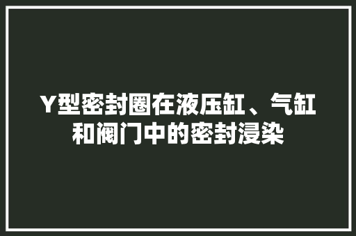 Y型密封圈在液压缸、气缸和阀门中的密封浸染