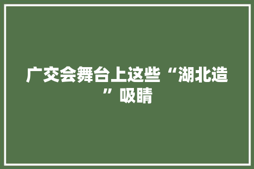 广交会舞台上这些“湖北造”吸睛