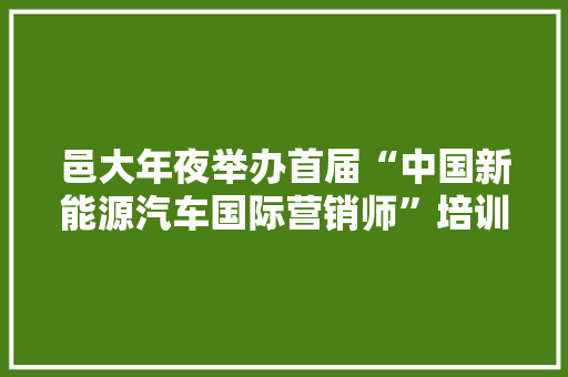 邑大年夜举办首届“中国新能源汽车国际营销师”培训班