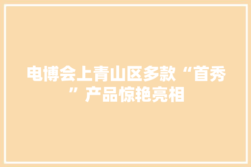 电博会上青山区多款“首秀”产品惊艳亮相