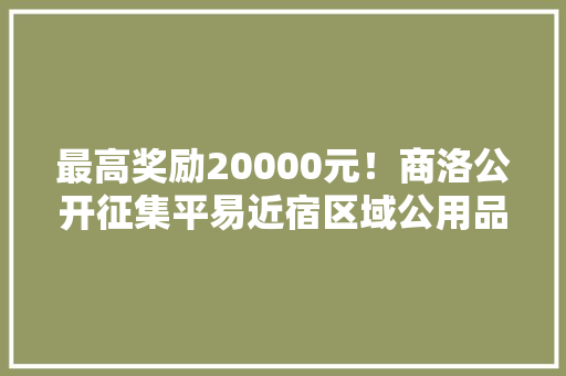 最高奖励20000元！商洛公开征集平易近宿区域公用品牌和形象LOGO