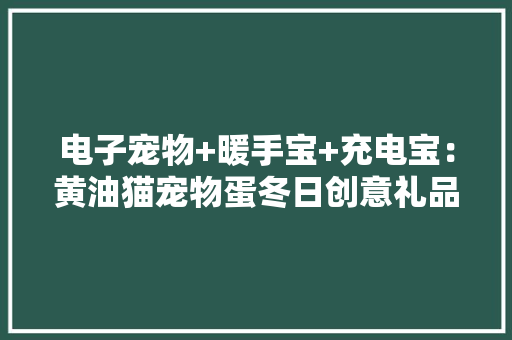 电子宠物+暖手宝+充电宝：黄油猫宠物蛋冬日创意礼品