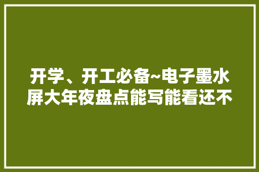 开学、开工必备~电子墨水屏大年夜盘点能写能看还不伤眼靓仔必备