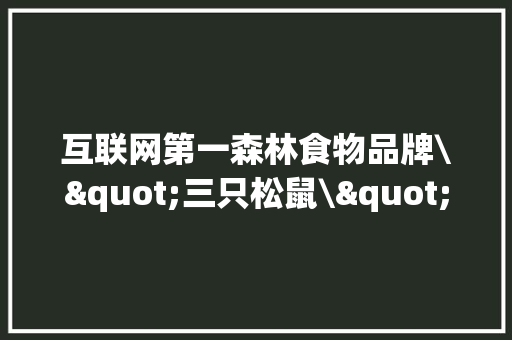 互联网第一森林食物品牌\"三只松鼠\"电商营销策略分析
