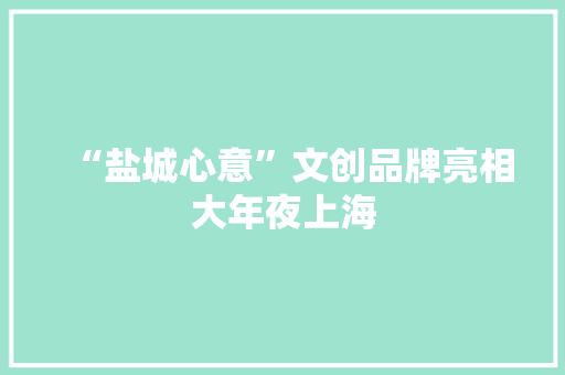 “盐城心意”文创品牌亮相大年夜上海