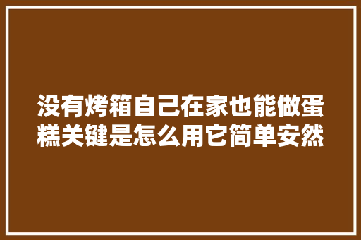 没有烤箱自己在家也能做蛋糕关键是怎么用它简单安然无添加