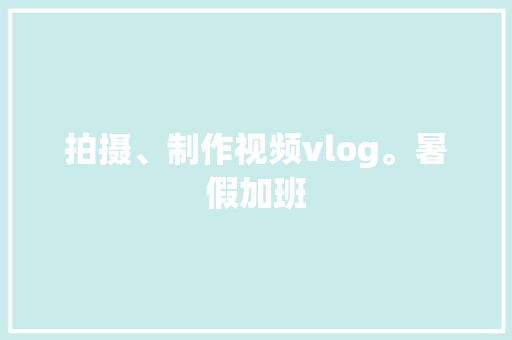 拍摄、制作视频vlog。暑假加班