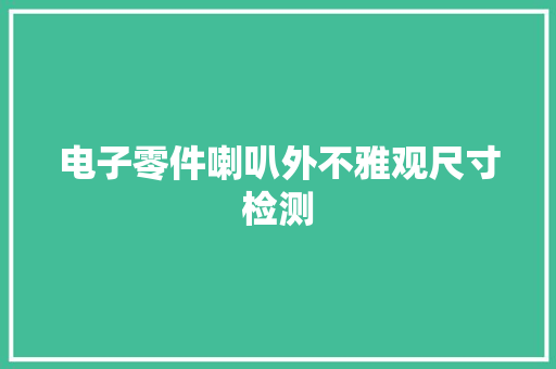 电子零件喇叭外不雅观尺寸检测