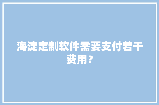 海淀定制软件需要支付若干费用？