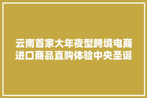 云南首家大年夜型跨境电商进口商品直购体验中央圣诞试营业