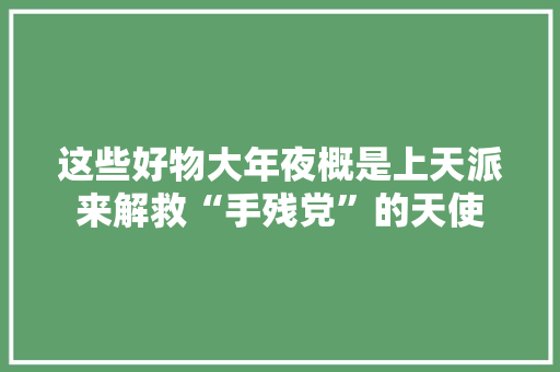 这些好物大年夜概是上天派来解救“手残党”的天使