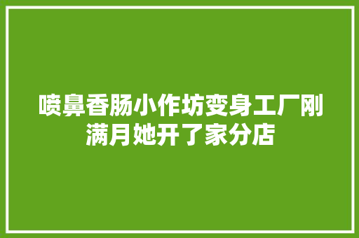 喷鼻香肠小作坊变身工厂刚满月她开了家分店