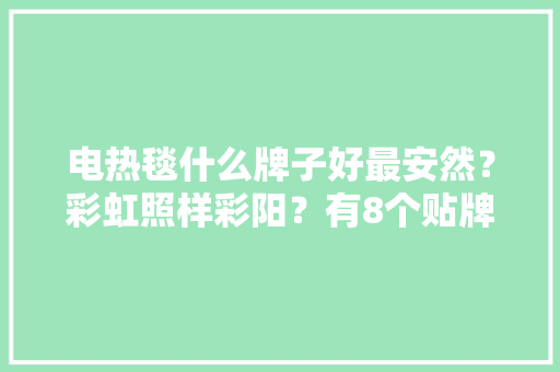 电热毯什么牌子好最安然？彩虹照样彩阳？有8个贴牌的别买