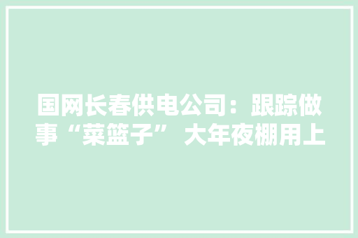国网长春供电公司：跟踪做事“菜篮子” 大年夜棚用上宁神电 国网长春供电公司：跟踪做事“菜篮子” 大年夜棚用上宁神电 智能家居