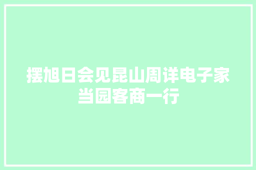 摆旭日会见昆山周详电子家当园客商一行