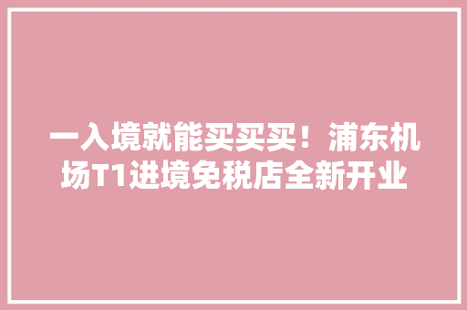 一入境就能买买买！浦东机场T1进境免税店全新开业 一入境就能买买买！浦东机场T1进境免税店全新开业 智能家居