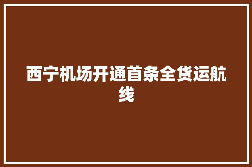 西宁机场开通首条全货运航线 西宁机场开通首条全货运航线 互联通信