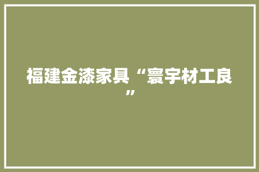 福建金漆家具“寰宇材工良”
