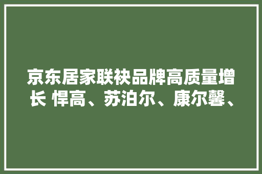 京东居家联袂品牌高质量增长 悍高、苏泊尔、康尔馨、金橡树入选2021年京东“年度好店”百强榜