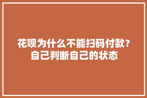 花呗为什么不能扫码付款？自己判断自己的状态