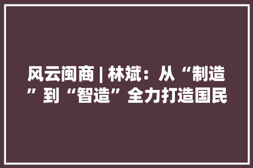 风云闽商 | 林斌：从“制造”到“智造”全力打造国民纸尿裤品牌