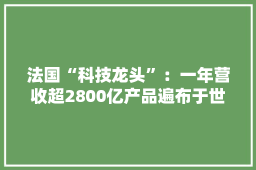 法国“科技龙头”：一年营收超2800亿产品遍布于世界各个角落