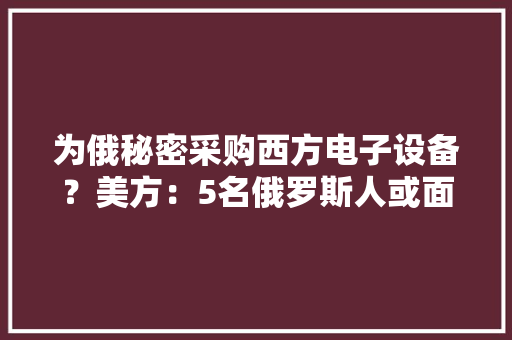 为俄秘密采购西方电子设备？美方：5名俄罗斯人或面临长达30年监禁 为俄秘密采购西方电子设备？美方：5名俄罗斯人或面临长达30年监禁 互联通信