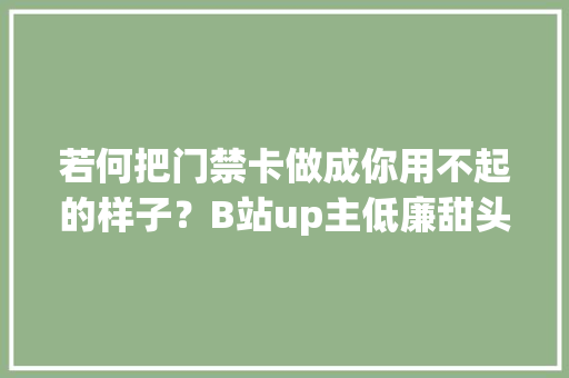 若何把门禁卡做成你用不起的样子？B站up主低廉甜头迷你墨水屏卡片